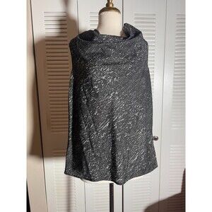 Mossimo Blouse Size XL 2010's Retro Corporate Chic Black Oversized Top